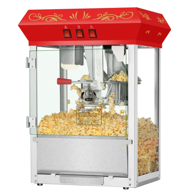 Superior Popcorn 8 oz. Movie Night Electric Countertop Popcorn Maker Machine - Red