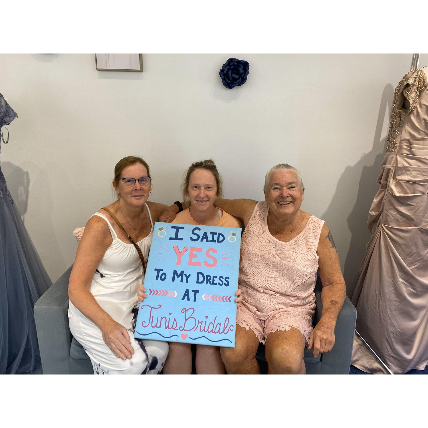 Dress shopping with my mom and grammy