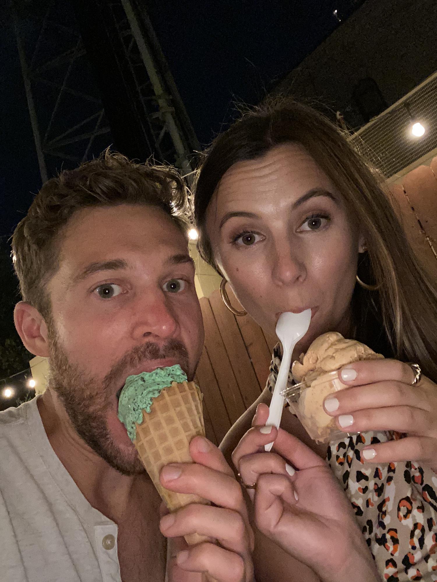 Enjoying our favorite West Loop ice cream shop, Cone