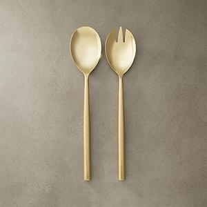 rush gold serving spoons