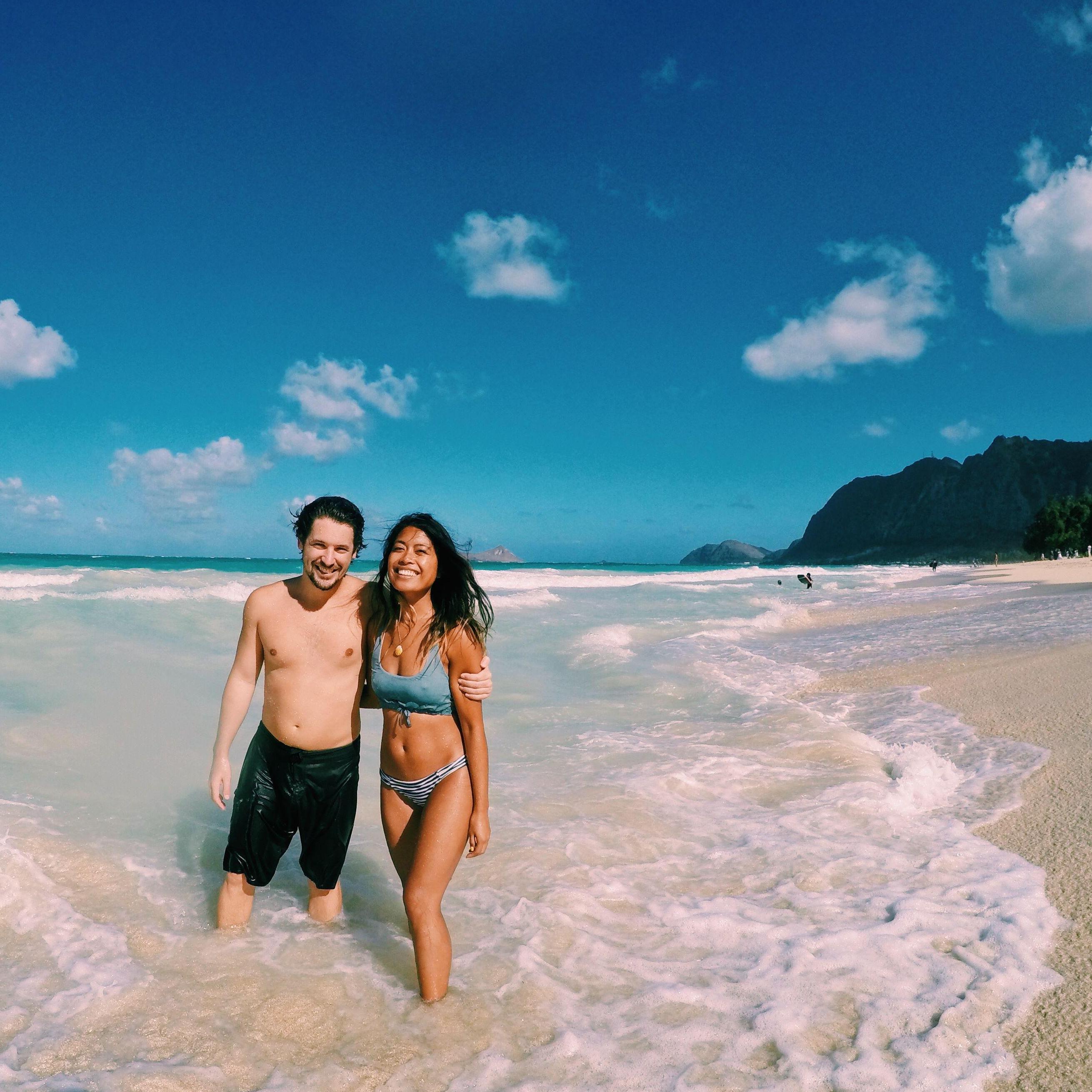 At Waimanalo (one of our favorite beaches on Oahu!)