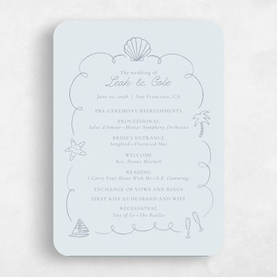 Blue Rounded Wedding Program - Boracay