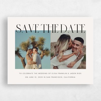 Beige Wedding Save the Date - Garrett Multiphoto