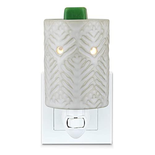 STAR MOON Ceramic Electric Wax Melt Warmer, Candle Melter Burner for Scented Wax, Scentsy Wax Cubes, Wall Plug in, No Flame No Smoke No Soot, Two Bulbs Packaged