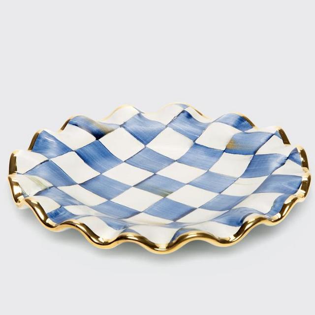 Royal Check Fluted Dessert Plate