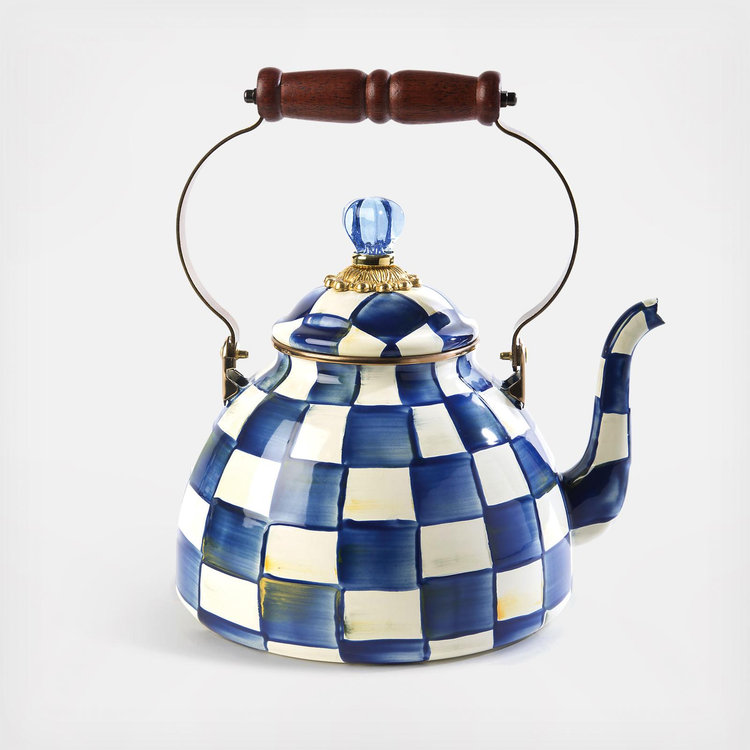 MacKenzie-Childs, Royal Check Enamel Tea Kettle | Zola