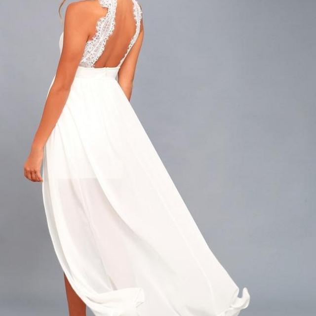 (Bridal Shower Gift) My Beloved White Lace Maxi Dress