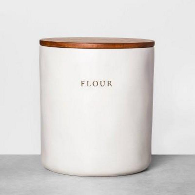 Flour Stoneware Canister with Wood Lid - Hearth & Hand™ with Magnolia