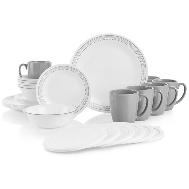 Corelle 30pc Vitrelle Dinnerware Set Gray