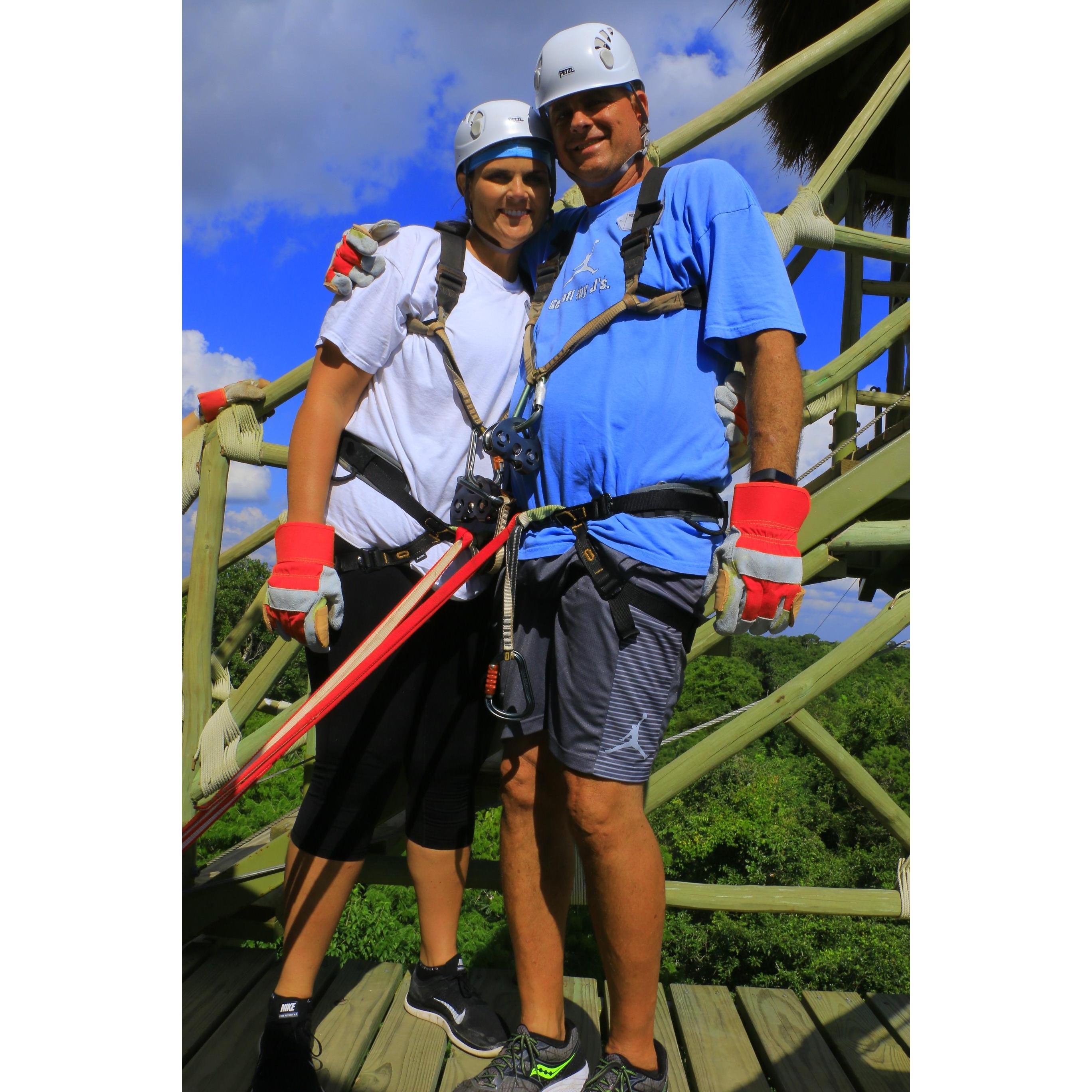 Ziplineing in Cancun