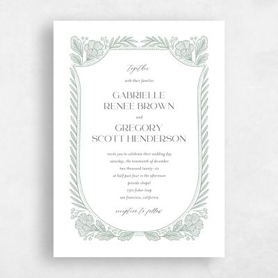 Sage, Green Wedding Invitation - Willowbrook Classic