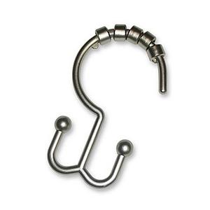 TITAN® NeverRust® Aluminum Double Roller Shower Curtain Hooks in Nickel (Set of 12)