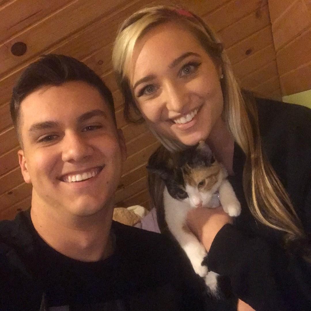 With our first cat, Luna