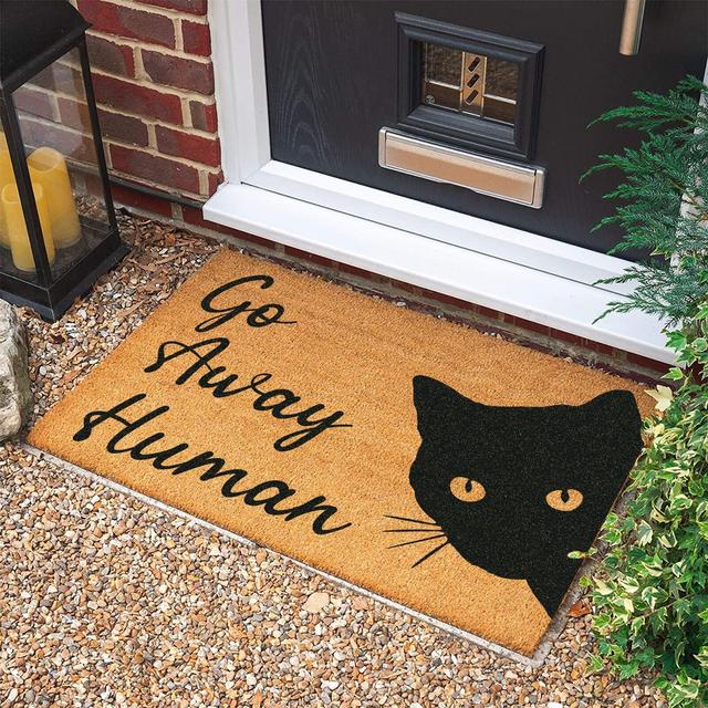 Go Away Human Cat Door Mat | Housewarming...