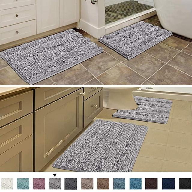 Item Striped Chenille Rug Pack 2-20" x 32"/17" x 24" and Pack 2-20" x 32"/20" x 20" Bundle