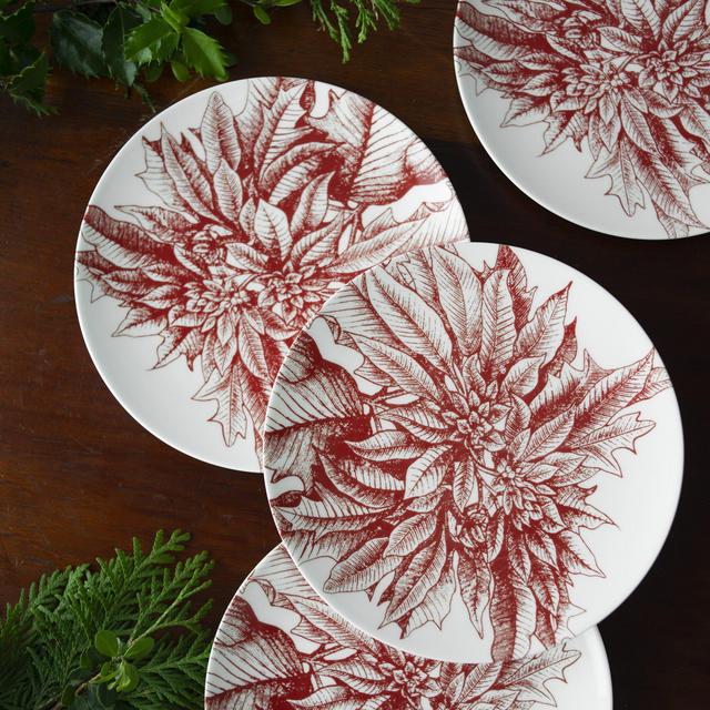 Poinsettia Red Canapés Set of 4