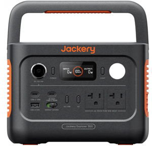 Jackery - Explorer 300 v2 (288Wh) Portable Power Station for Outdoor Camping, Hiking, RV, and Road Trips (288 Wh Capacity) - Black