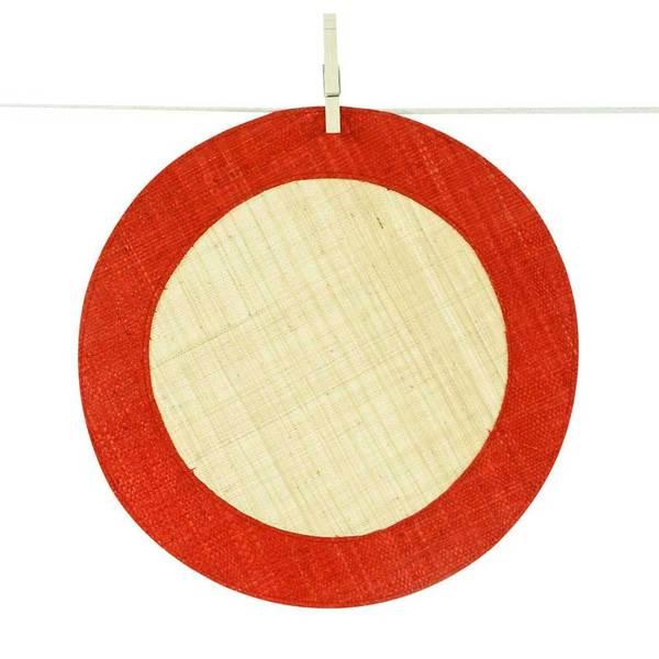 Coral Round Raffia Placemats | Set 4