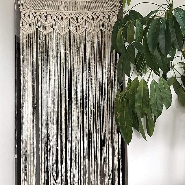Macrame Curtain for Doorway Room Divider Door Curtains, Woven Wall Hanging Tapestry, Bedroom Door/Window Decoration, Wedding Photo Backdrop, 37.5" W x 79" L