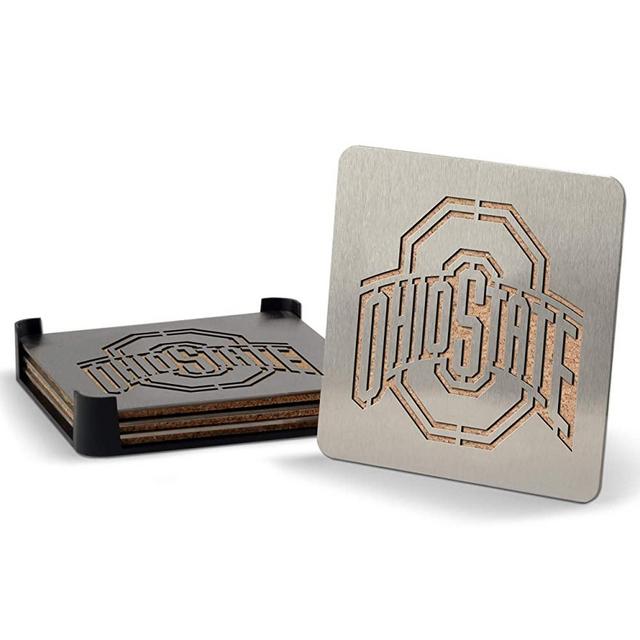 YouTheFan NCAA Boasters, 4-Piece Stainless Steel Laser-Cut Team Coaster Set