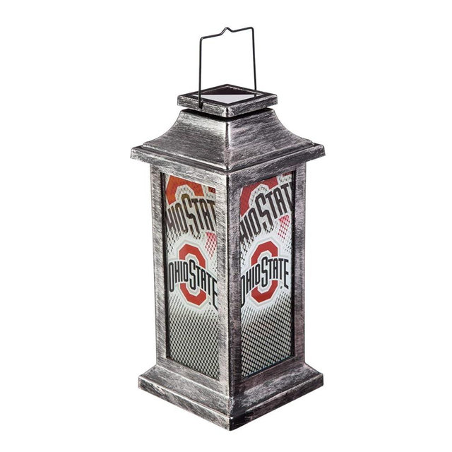 Team Sports America Ohio State University Solar-Powered Outdoor Safe Hanging or Table Garden Lantern | Candle Home Decor