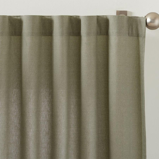 Broadway Light Filtering Curtain - Set of 2, Eucalyptus, 50" W x 96" L