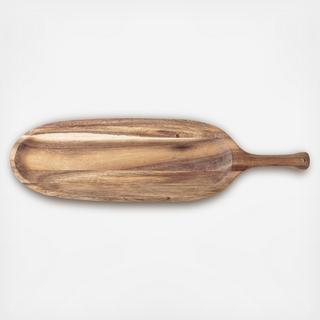Large Acacia Wood Tray with Handle
