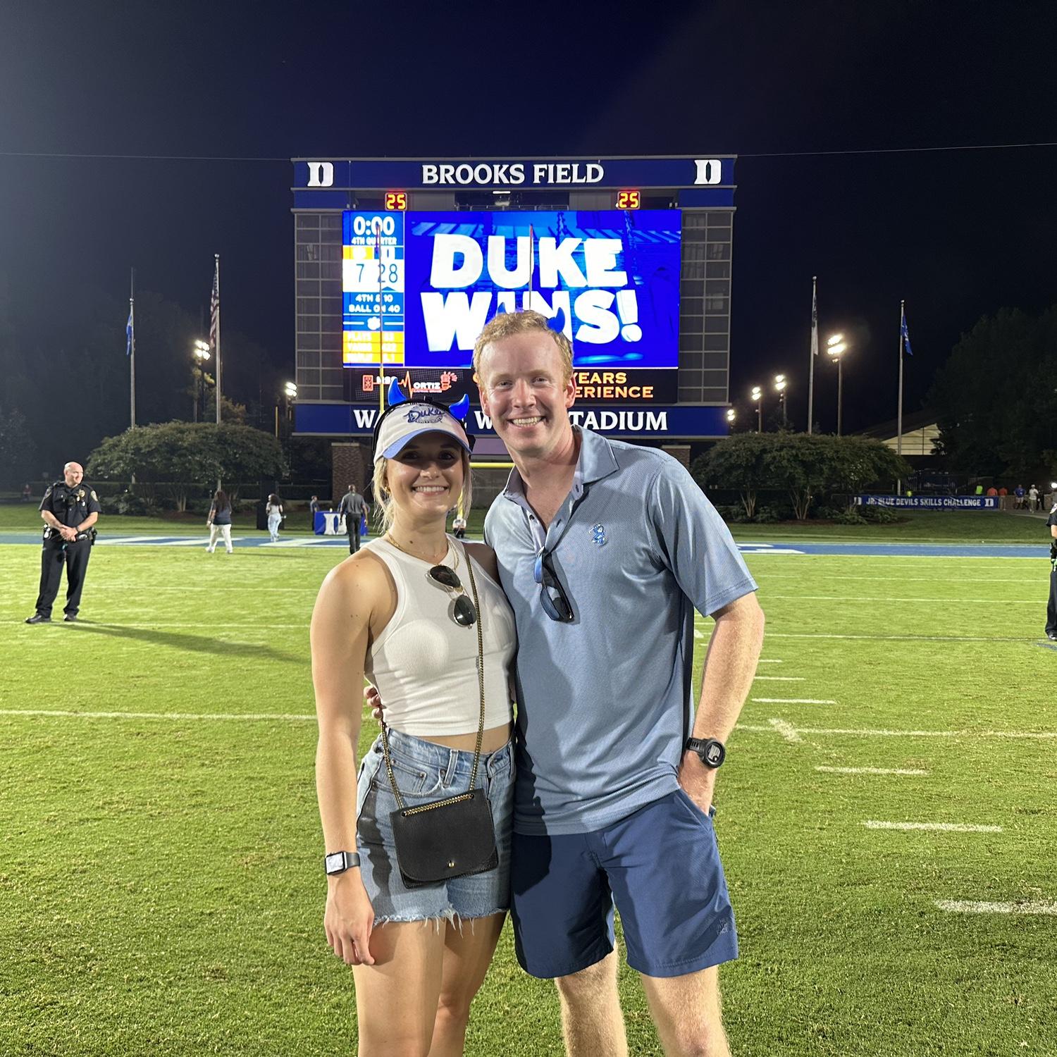 Stormed the field after Duke beat Clemson!