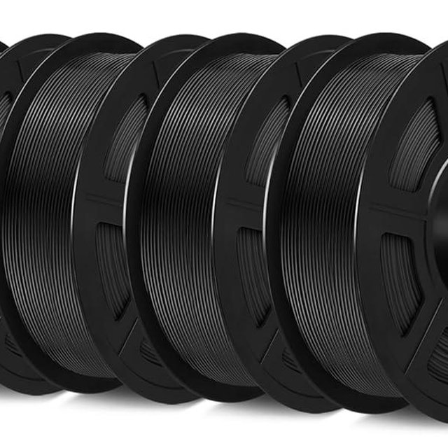 SUNLU PETG Filament 1.75mm 4KG Bundle (4x1kg Black),Good Layer Adhesion,Weather-Resistant & High Impact for Outdoor Parts and Mechanical Gears, Less Stringing, Dimensional Accuracy +/- 0.02mm.