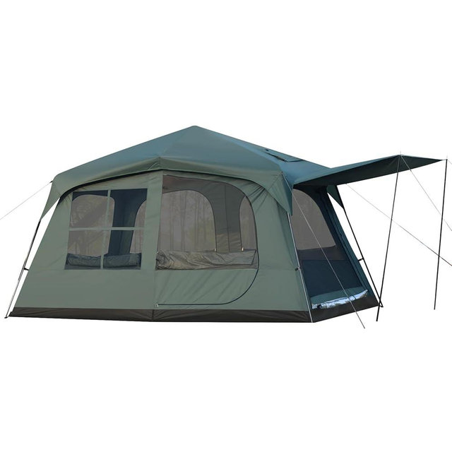 Castle Unicorn 6-8 Person Camping Tent with Porch, Large Family Cabin Tent with 2 Rooms 3 Doors, Tall & Spacious, Waterproof Glamping Tent, Big Tents for Outdoor Camping Hiking Backyard
