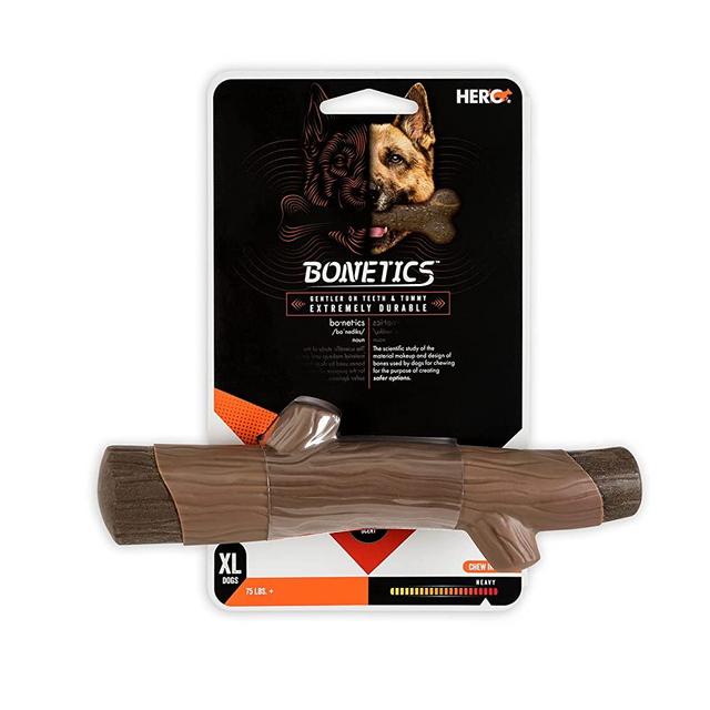 Hero | Bonetics Dog Stick Toy | Dog Toys | Puppy Toys | Pet Toys | Fetch & Chew Toys | Designed for Medium Dogs Up to 45 lbs | 9 Inches (Wood Scent)