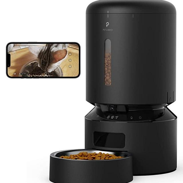 PETLIBRO Automatic Cat Feeder with Camera, 1080P HD Video with Night Vision, 5G WiFi Pet Feeder with 2-Way Audio, Low Food & Blockage Sensor, Motion & Sound Alerts for Cat & Dog Single Tray