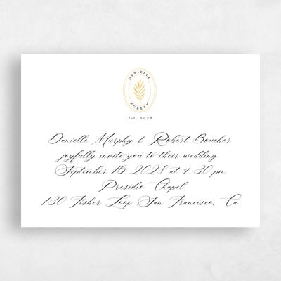 White Wedding Invitation - Visby Landscape Foil