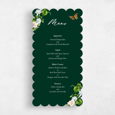 Green Scalloped Wedding Menu - Eterno
