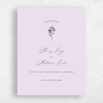 Lavender, Purple Wedding Save the Date - Lyra Portrait