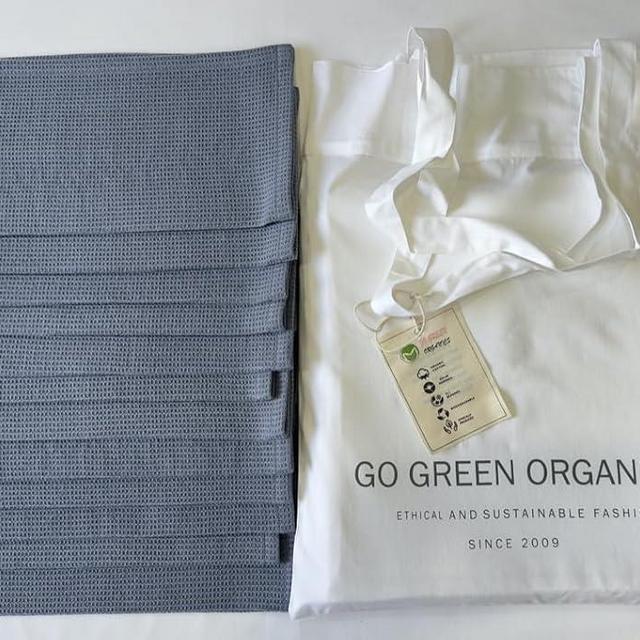 Organic Cotton Kitchen Dish Towels with loop - Pack of 12 - 12 x 12 Inches - Ultra Absorbent,Durable,Machine Washable - Multipurpose Towels for Kitchen,Bathroom,Dishwashing,Cleaning-Folkstone Grey