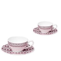 Set of 2 Porcelain Tea Cups and Saucers                                                                                                                                MOOD Nomade