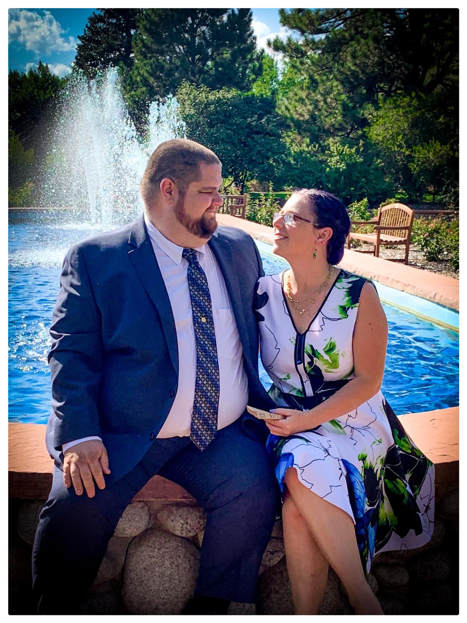 Jonathan and I attended Sam and Stephen's wedding on September 9, 2019. It was at Hudson Gardens in Littleton. - Sara