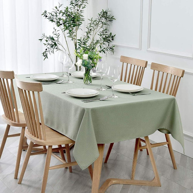 maxmill Jacquard Tablecloth Stain Resistant Waterproof Wrinkle Resistant Spillproof Washable Soft Textured Table Cloth for Dining Room, Indoor and Outdoor Use, Rectangle 60 x 140 Inch, Sage Green