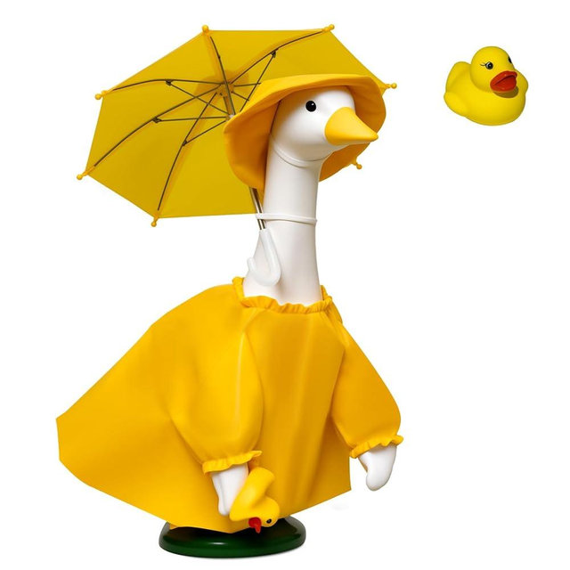 JOYANDRO Porches Goose Raincoat Garden Decor, Porches Goose Outfit Dress up for 23 inches Goose Statue - Outdoor Statue Outfit Dress Up & Clothing for Patio Yard Decoration and Patio