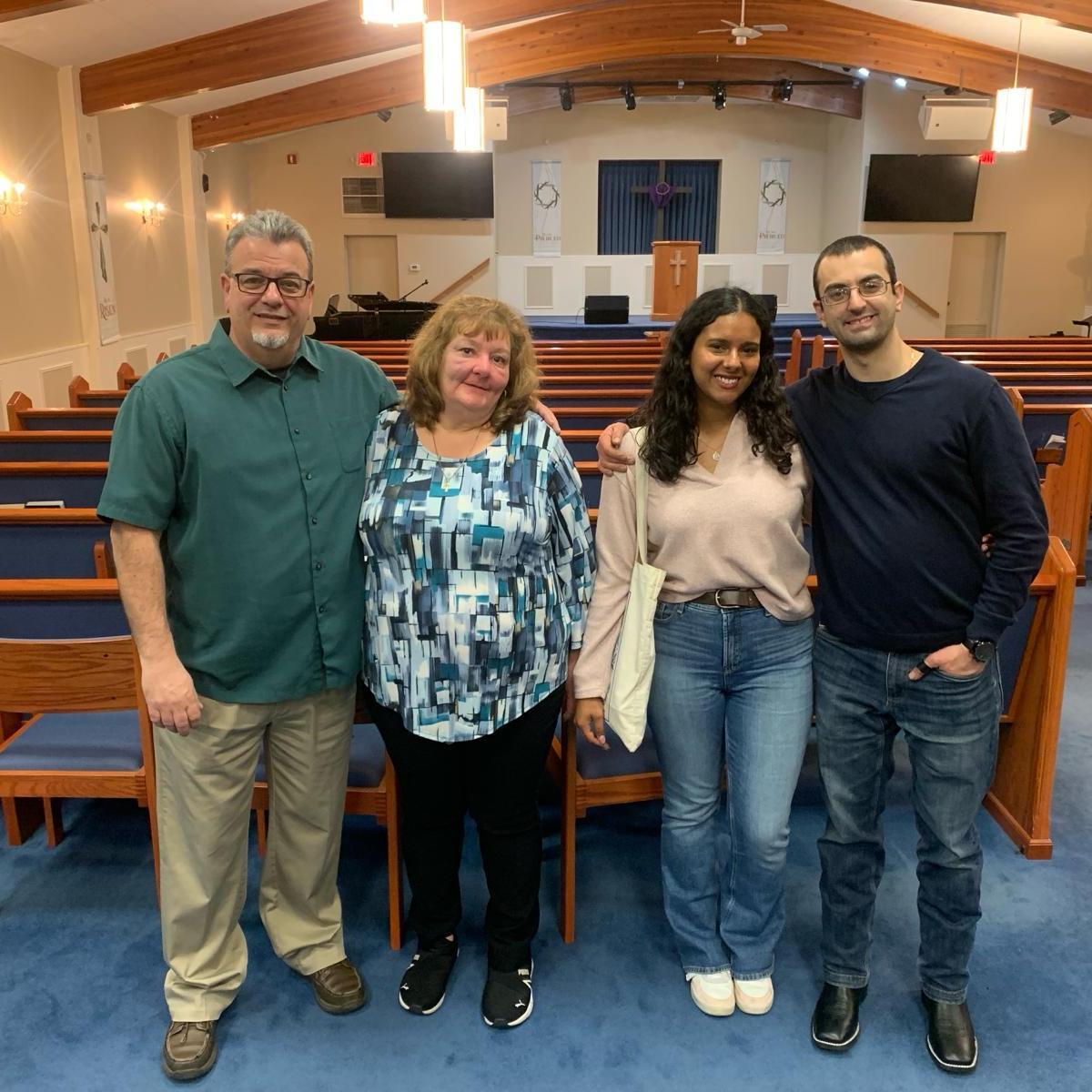 Picture at the church with Dom's parents