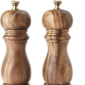 BILL.F Salt and Pepper Grinder Pepper Mill Grinder Pepper Grinders Salt Mill Set of 2 with Adjustable Ceramic Rotor 7 Inch