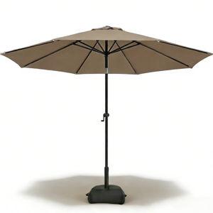 10 ft. Market Patio Umbrella with Base & Push Button Tilt - Tan