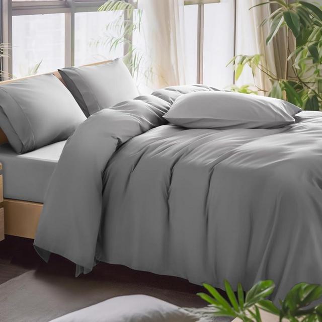 Shilucheng 100% Egyptian Cotton Queen Size Sheets Set - 1000 Thread Count，Luxury Cotton Bed Sheets，Breathable & Cooling Bedding and Pillow Cases, 16 Inch Deep Pocket - 4 Piece (Grey, Queen)