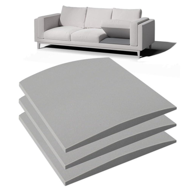 Spongiduits Couch Cushion Support for Sagging Seat - 20" x 20" High-Density Curved Foam Sofa Cushion Support Board, Couch Supporter for Under The Cushions, Grey Set of 3