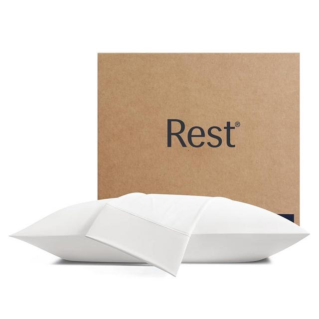 REST® Evercool®+ Cooling Pillow Cases King - 2 Pillowcase for Sensitive Skin, Silver Infused Fabric for Hygienic Sleep, Silky Smooth for Curly Hair, High Elastic for Snug Fit (19x35 inches)