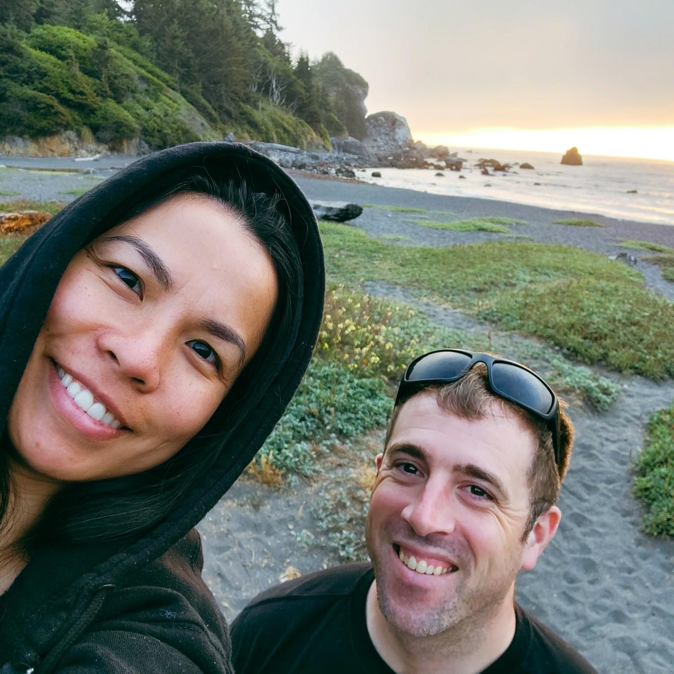 On one of our stops driving through the Redwood forest, CA.