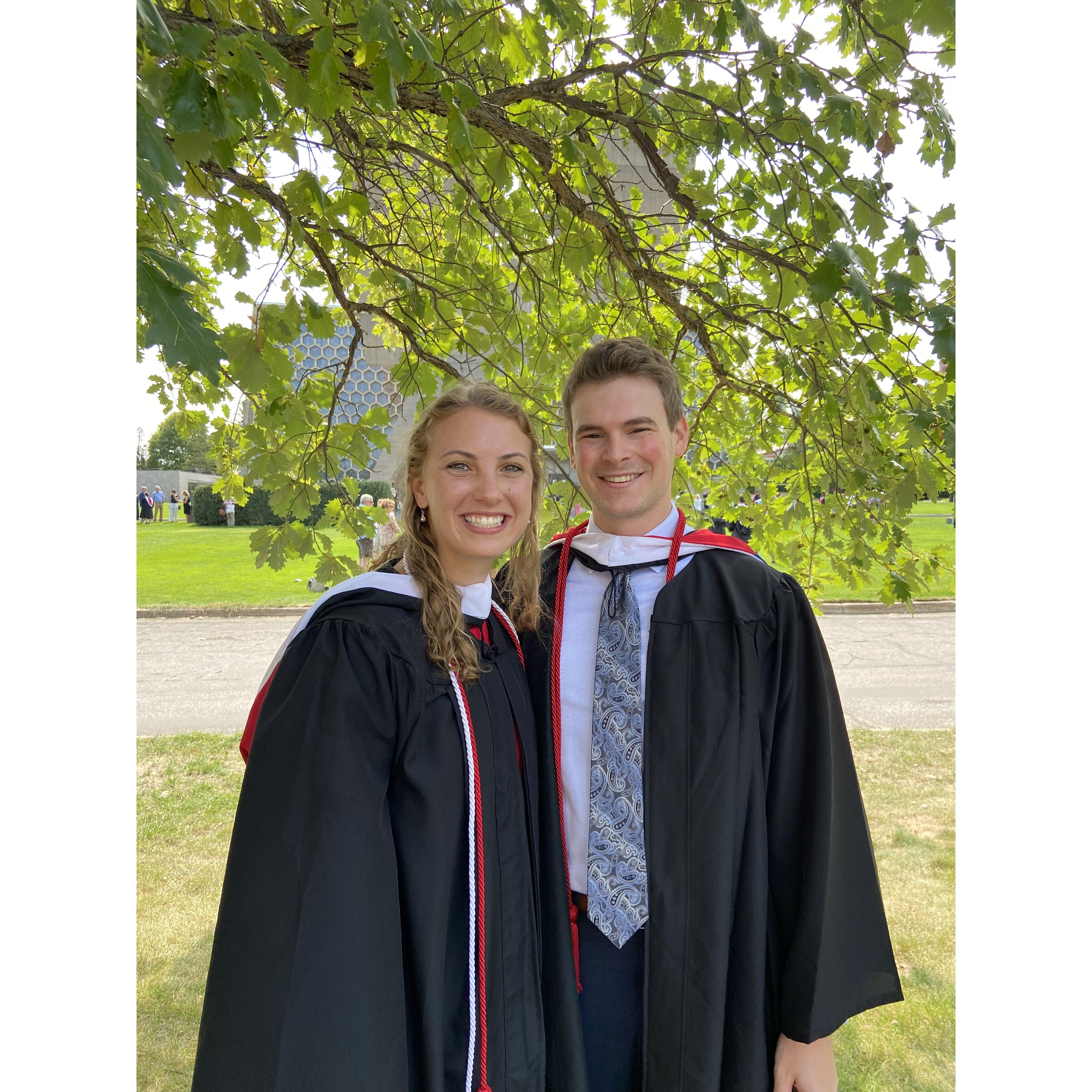 While our original college graduation date got cancelled due to Covid, we loved being able to reconnect with loved ones at a make-up ceremony the following Fall.