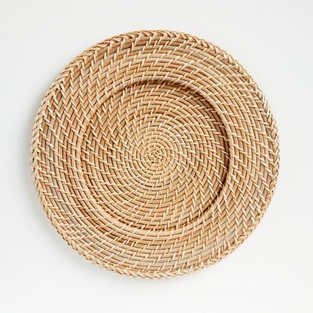 Create & Barrel Artesia Natural Rattan Charger Plate