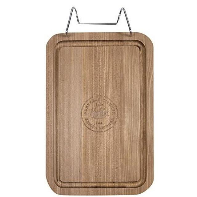 PK Grills Solid Teak Wood Cutting Board for Kitchen, Outdoor, Meat, BBQ, Food, Wooden Chopping Block with Stainless Steel Hanger, PKUA-CB-TW-X